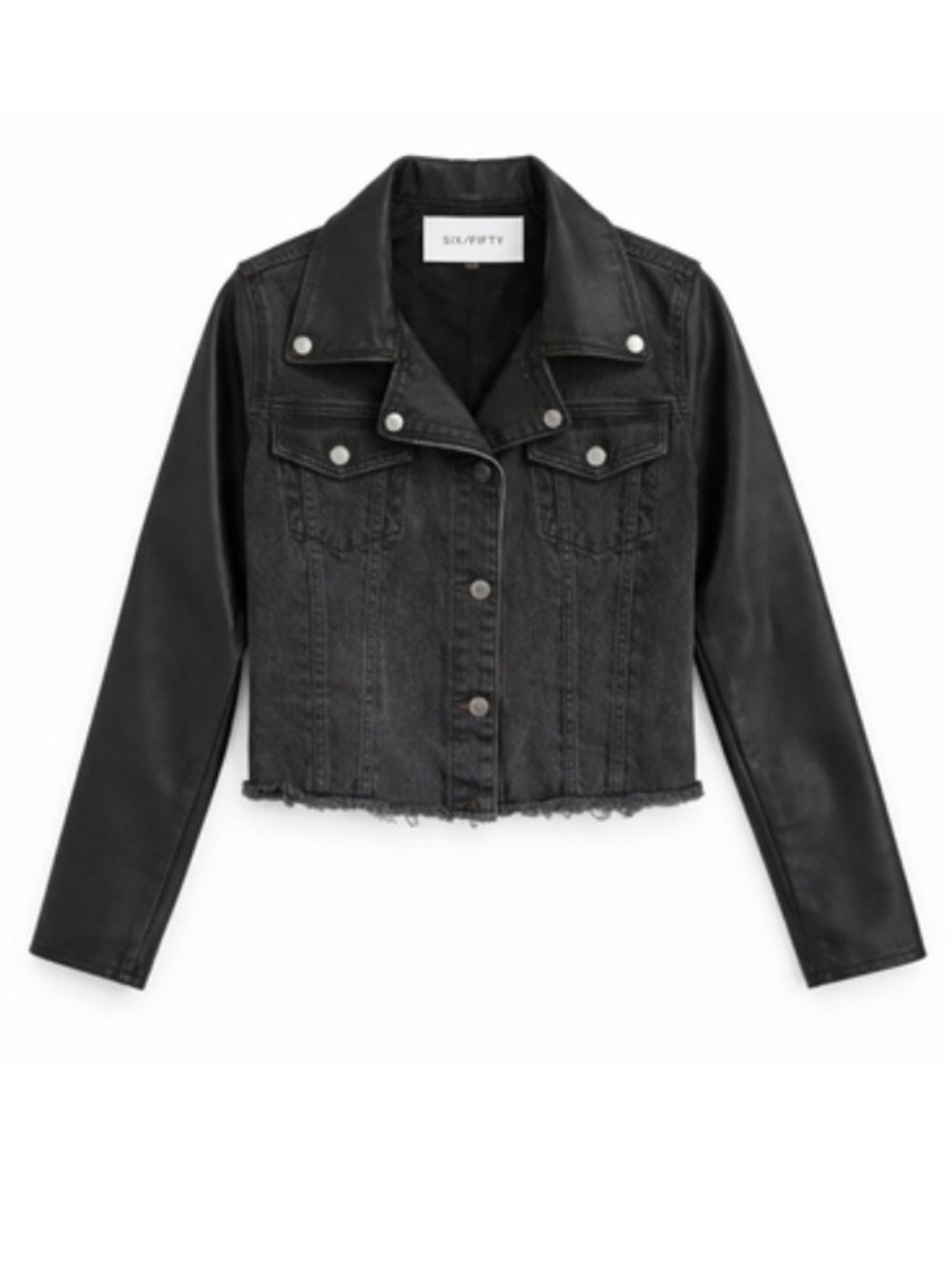 Six/Fifty Leather Denim Jacket NWOT